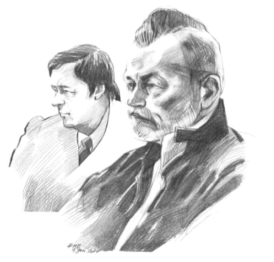 Saken mot Eirik Jensen. Forsvarer John Christian Elden og Eirik Jensen.