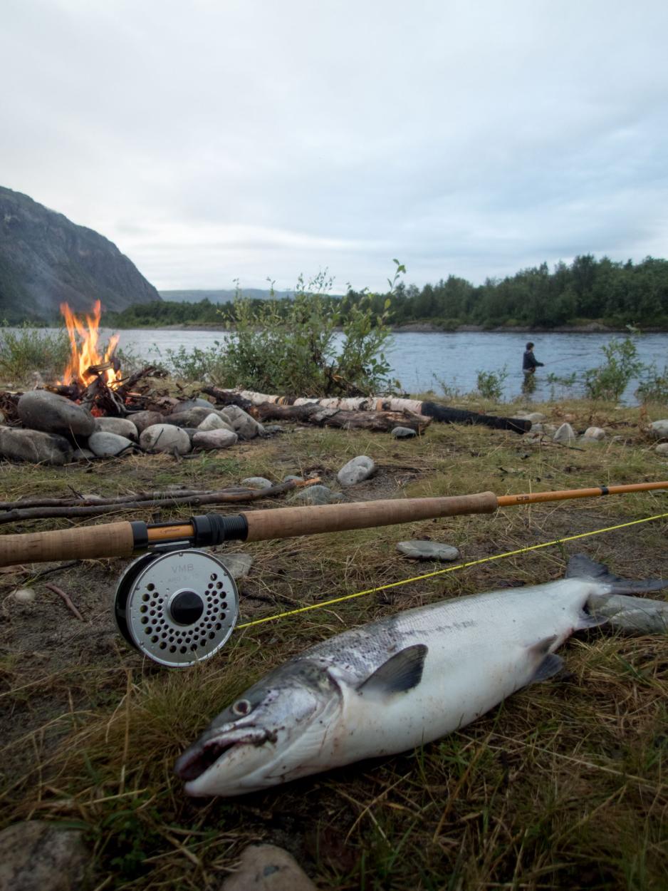 Et godt måltid etter en fisketur i Alta. Foto: Privat
