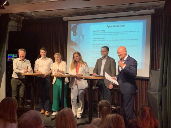 F.v. Finn Myrstad, Øyvind Indrebø, Rose van der Hilst-Ytreland, Anne Kjersti Befring, Christian Bendiksen og Frode Preber Ettesvold (Foto: Ole-Martin Gangnes) 