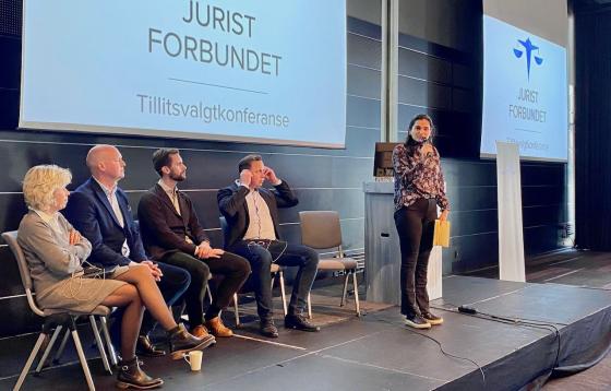 F.v. Kirsten Bleskestad, Anders Schrøder Amundsen, Mathias Bjornes, Sverre Bromander og Nasjida Noorestany
