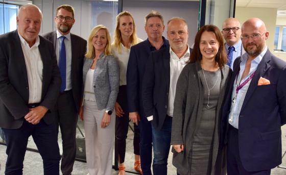 JF-P Tech Forum avholdt nylig sitt første møte – (f.h.) Frode Preber Ettesvoll, Michael Rummelhoff, Dana Jaedicke, Joachim Benno, Terje Svendsen, Marianne Frydenlund, Kristine Beitland, Christian Bendiksen og Håvard Holm.