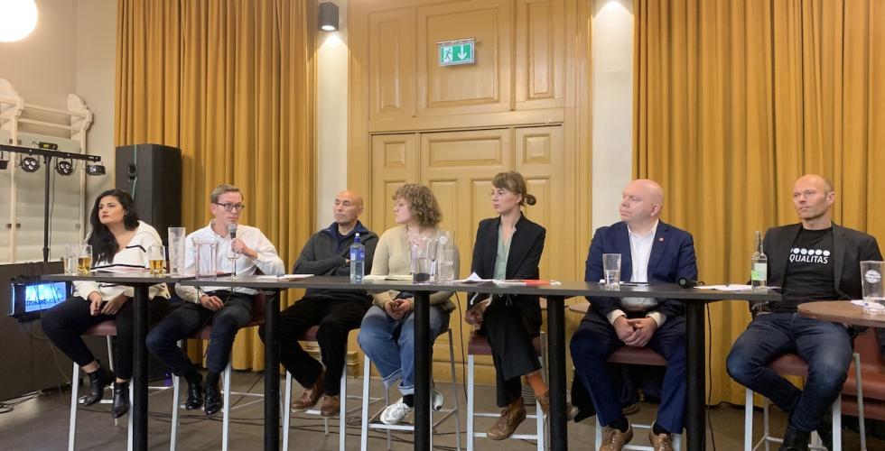 Fv. Sarah Gaulin, Hallvard Øren, Aki (Akhenaton) Oddvar de Leon, Ella Beate Helland Lyngstad, Kathinka Theodore Aakenes Vik, Lars Petter Solås og Rune Solberg Swahn (Foto: Ole-Martin Gangnes) 