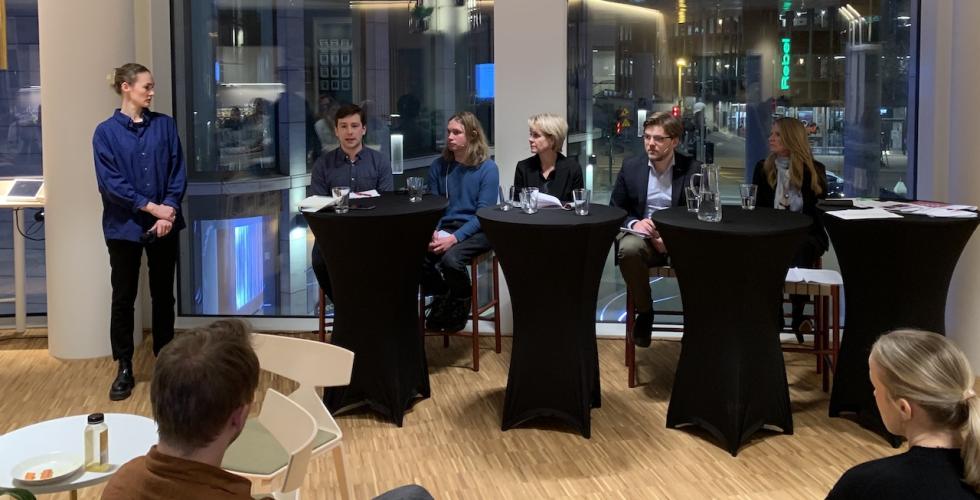 F.v. Tonje Lilaas Larsen, Andreas Sjalg Unneland, Georg Schjerven Hansen, Merete Smith, Ole Martin Juul Slyngstadli og Cathrine Moksness (Foto: Ole-Martin Gangnes)