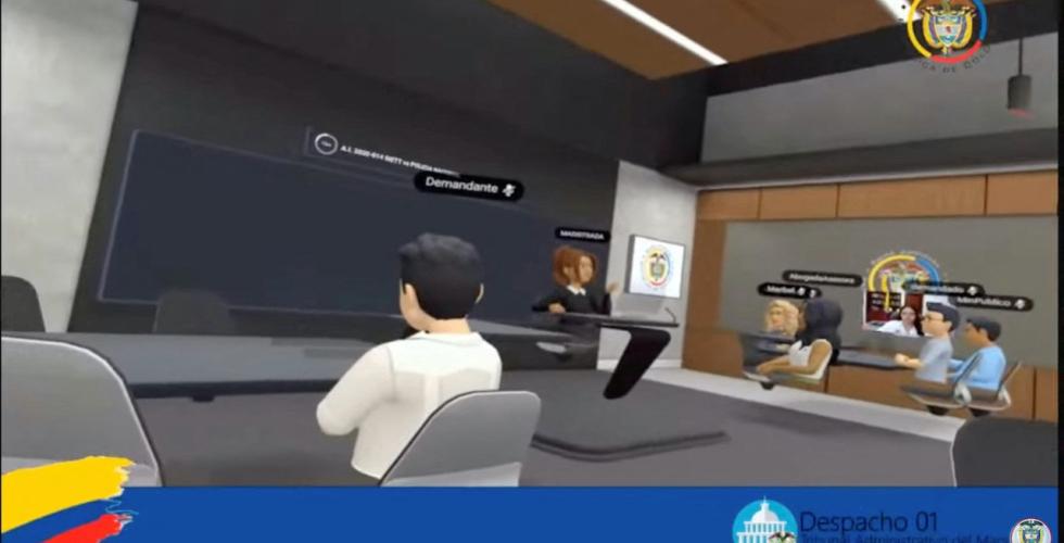 Domstol Colombia i metaverset (Foto: Bogotas Municipal Criminal Court/via Reuters)