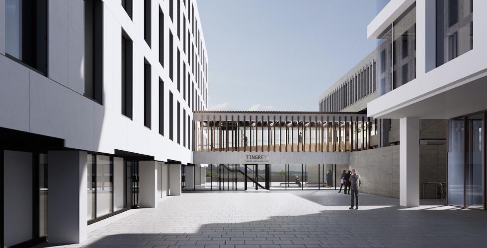 Tingretten får nye lokaler i Sandvika (Illustrasjon: Dyrvik Arkitekter)