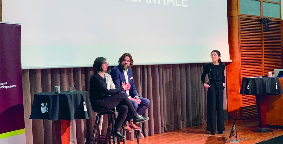 F.v. Mona Naomi Lintvedt, Dan Sørensen og Vjosa Maxhuni (Foto: Ole-Martin Gangnes)