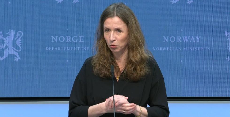 Astri Aas-Hansen (skjermbilde Regjeringen.no nett-tv.)