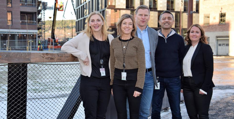 Skatteetaten i Moss - Hege Høyalmen, Anne Karine Lødeng, Knut Morten Carlsen, Amir Shahzad-Landsverk, Anette Ansteensen. Foto: Tuva Bønke Grønning