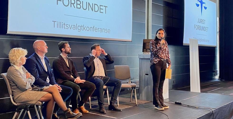 F.v. Kirsten Bleskestad, Anders Schrøder Amundsen, Mathias Bjornes, Sverre Bromander og Nasjida Noorestany
