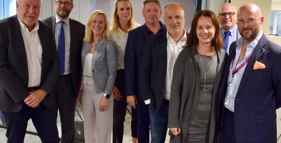 JF-P Tech Forum avholdt nylig sitt første møte – (f.h.) Frode Preber Ettesvoll, Michael Rummelhoff, Dana Jaedicke, Joachim Benno, Terje Svendsen, Marianne Frydenlund, Kristine Beitland, Christian Bendiksen og Håvard Holm.
